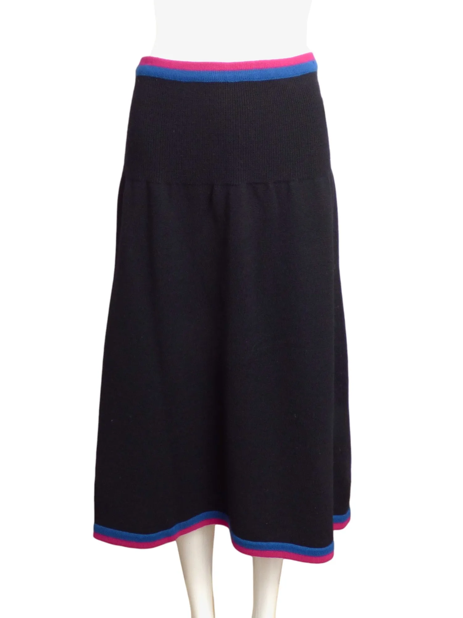 YVES SAINT LAURENT- 1990s Wool Sweater Knit Skirt, Size-Large
