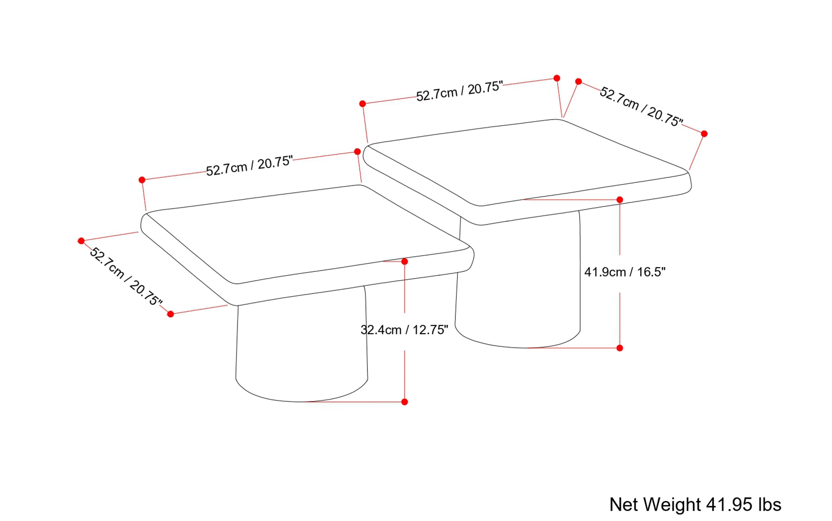 Zachary Cast Aluminum Coffee Table 2 Piece Set